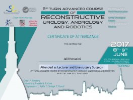 2nd Turin advanced course of Reconstructive Urology, Andrology and Robotics, Turin, Italy - June 2017