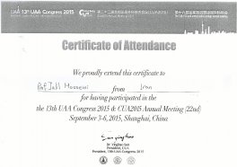 13th UAA congress 2015 & CUA2015 annual meeting, Shanghai, China - September 2015